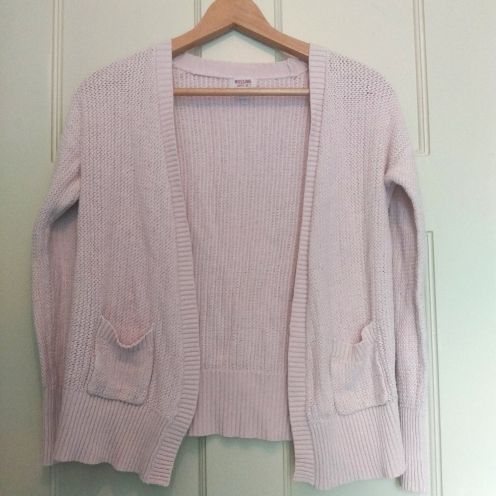 Pink Waffle Knit Cardigan